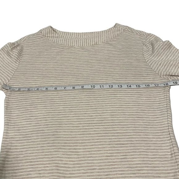 Athleta Studio Striped Boatneck Sweater Tan Size XS - Picture 3 of 6